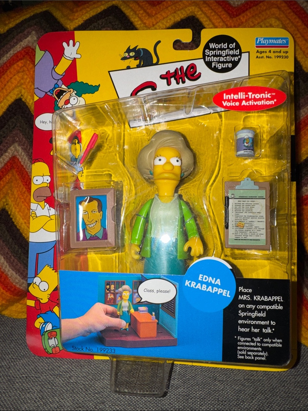 Vintage 2001 Simpsons WOS Interactive Figure Edna Krabappel Series 4 Sealed